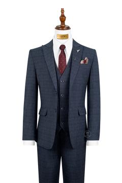 Bộ Suit Xám Đậm Hoạ Tiết Kẻ Xước Modern Fit TGS379